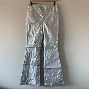 Metallic Club Rave Party Circuit Flared Pants Womens XL 0XL Shiny Disco Y2K 70's